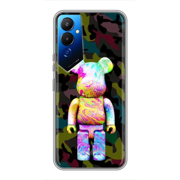 Чехол с принтом «Яркий Bearbrick» для TECNO POVA 4 (LG7n)