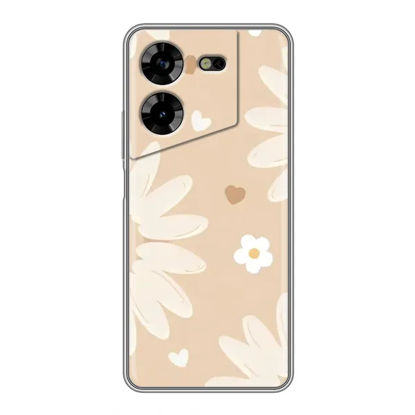 Чехол с принтом «Бежевые цветы» для TECNO POVA 5 (LG7n)