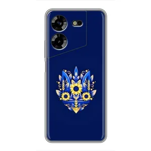 Чехлы для Tecno POVA 5 (LG7n)  Укр. Символика (AlphaPrint) (Цветочный Герб)