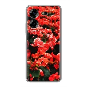 Чехлы с Цветами для Tecno POVA 5 (LG7n) (VPrint) (Цветы красные)