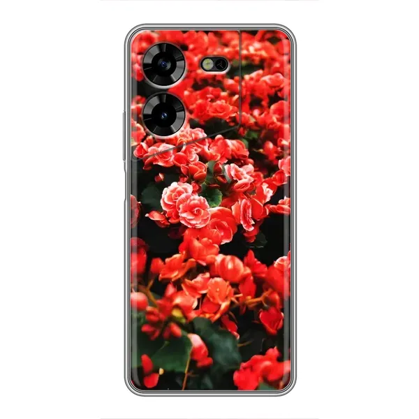 Чехол с принтом «Цветы красные» для TECNO POVA 5 (LG7n)