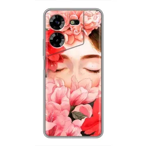 Чехлы (ART) Цветы на Tecno POVA 5 (LG7n) (VPrint) (Глаза в цветах)