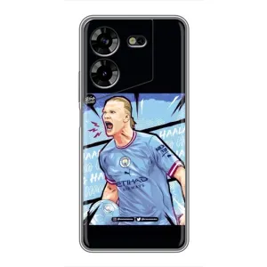 Чехлы с футболистом Ерлинг Холанд для Tecno POVA 5 (LG7n) (AlphaPrint) (гол Эрлинг Холланд)