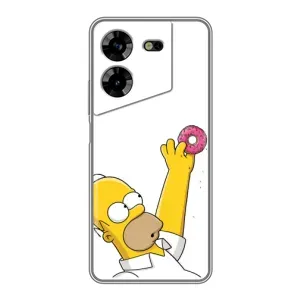 Чjхол з Сімпсонами для Tecno POVA 5 (LG7n) (VPrint) (Гомер з пончиком)
