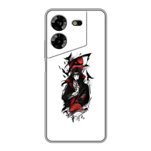 Чехлы на тему: Итачи Учиха для Tecno POVA 5 (LG7n) (AlphaPrint) (Итачи с атрибутами)