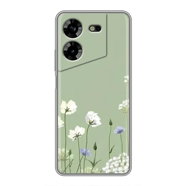 Чехол с принтом «Цветы на зеленом» для TECNO POVA 5 (LG7n)