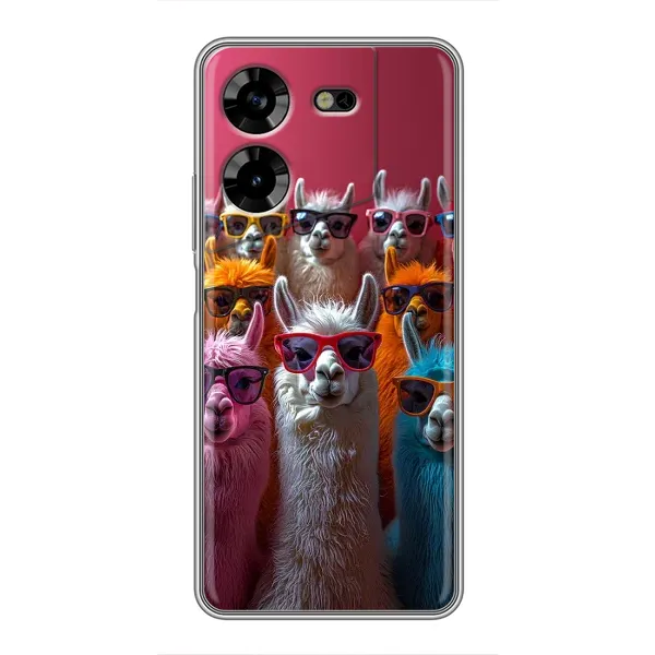 Чохол з принтом «Лами в окулярах» для TECNO POVA 5 (LG7n)