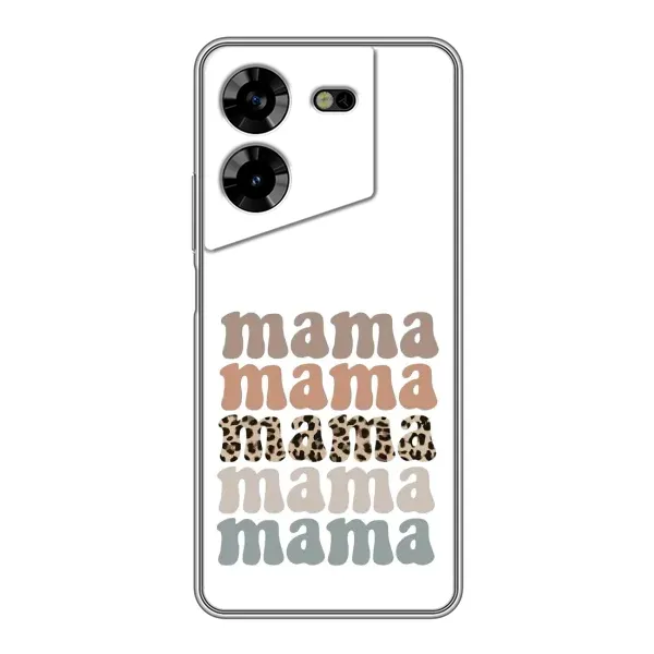 Чехол с принтом «Текстовый коллаж мама» для TECNO POVA 5 (LG7n)