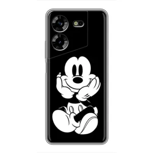 Эксклюзивный чехол для Tecno POVA 5 (LG7n) (AlphaPrint - Мультяшные) (Микки на черном)