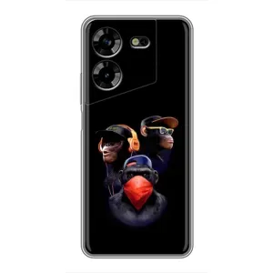 Чехол с Обезьянами Tecno POVA 5 (LG7n) - (AlphaPrint)