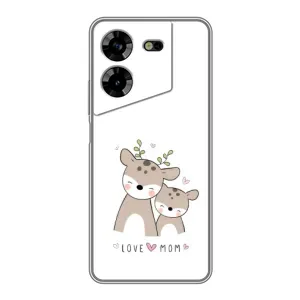 Чехлы для мамы на Tecno POVA 5 (LG7n) (Оленята мама и малыш)
