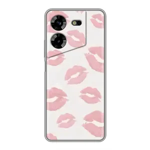 Чехол с розовым рисунком для Tecno POVA 5 (LG7n) (Розовые губы)