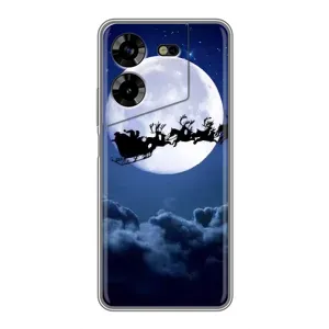 Новорічні Чохли для Техно ПОВА 5 (VPrint) (Санта - місяць)