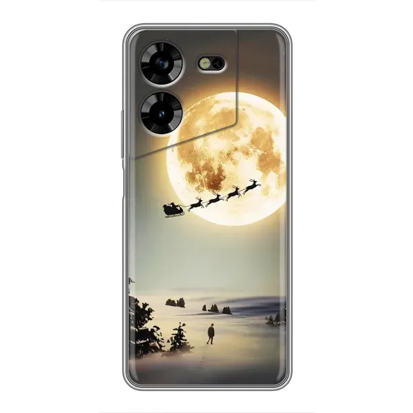 Чехол с принтом «Санта на луне» для TECNO POVA 5 (LG7n) Чехол с принтом «Санта на луне» для TECNO POVA 5 (LG7n)