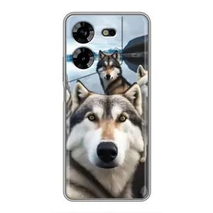 Чехол с Хаски для Tecno POVA 5 (LG7n) - (AlphaPrint) (Селфи ХАски)