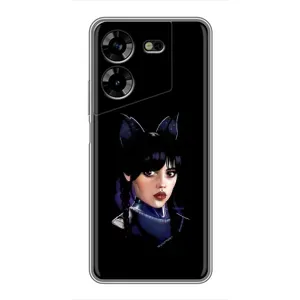 Чохли Венсдей на Tecno POVA 5 (LG7n) Уенсдей (AlphaPrint) (серйозна Венздей)