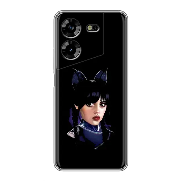 Чехол с принтом «серьезная Уэнздей» для TECNO POVA 5 (LG7n)
