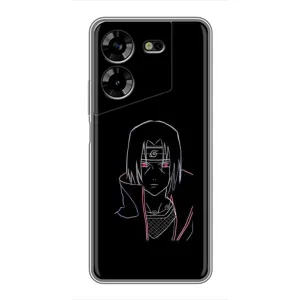 Чехлы на тему: Итачи Учиха для Tecno POVA 5 (LG7n) (AlphaPrint) (силуэт Итачи)