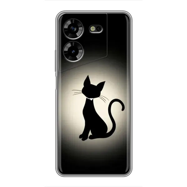 Чехол с принтом «Силуэт котика» для TECNO POVA 5 (LG7n)