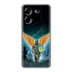 Чехлы с картинкой ЗСУ для Tecno POVA 5 (LG7n) (AlphaPrint) (Солдат ЗСУ)