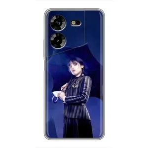Чохли Венсдей на Tecno POVA 5 (LG7n) Уенсдей (AlphaPrint) (Венздей з парасолькою)