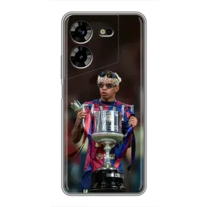 Чехол с футболистом Ламин Ямаль Tecno POVA 5 (LG7n) (Ямаль с кубком)
