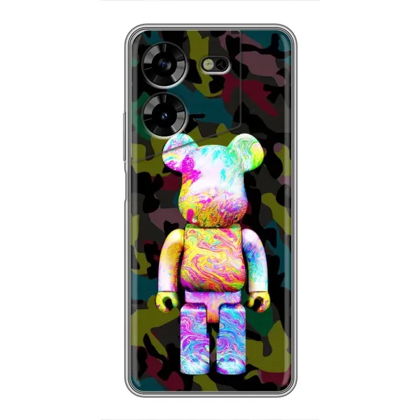 Чехол с принтом «Яркий Bearbrick» для TECNO POVA 5 (LG7n)
