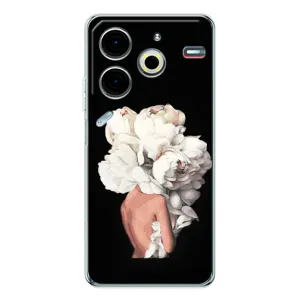 Чехлы (ART) Цветы на Tecno Pova 6 Neo 5G (VPrint) (Белые цветы)