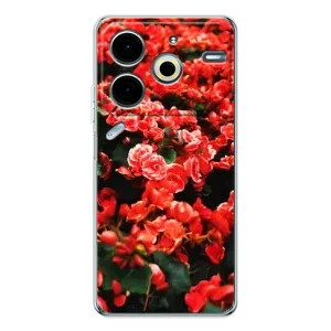 Чехлы с Цветами для Tecno Pova 6 Neo 5G (VPrint) (Цветы красные)