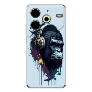 Чохол з Мавпами Tecno Pova 6 Neo 5G - (AlphaPrint) (Горила в навушниках)