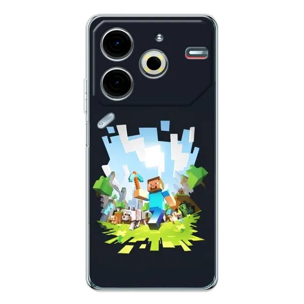 Чохол з принтом «персонажі Minecraft» для TECNO Pova 6 Neo 5G Чохол з принтом «персонажі Minecraft» для TECNO Pova 6 Neo 5G