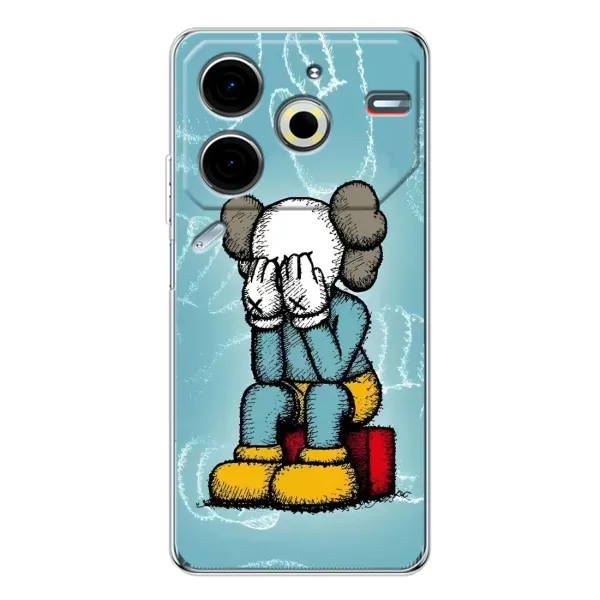 Чохол з принтом «Плач Bearbrick» для TECNO Pova 6 Neo 5G