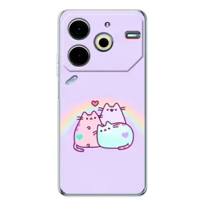 Чехол с принтом «Радужные котики» для TECNO Pova 6 Neo 5G