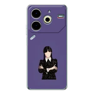 Чохли Венсдей на Tecno Pova 6 Neo 5G Уенсдей (AlphaPrint) (Венздей у чорному)