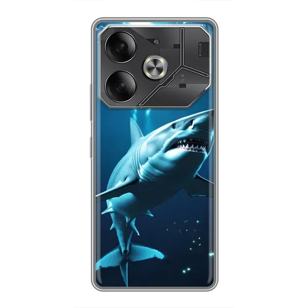 Чехол с принтом «Акула под водой» для TECNO Pova 6 Чехол с принтом «Акула под водой» для TECNO Pova 6