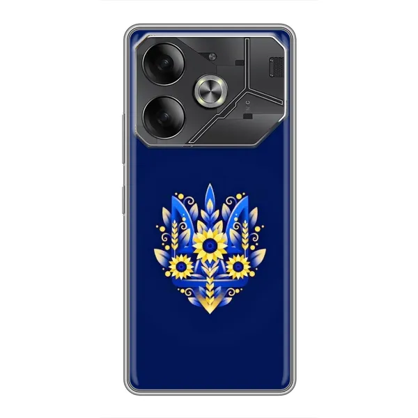 Чехол с принтом «Цветочный Герб» для TECNO Pova 6