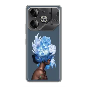 Чехлы (ART) Цветы на Tecno Pova 6 (VPrint) (Цветы на голове)