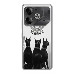 Чехлы VERSACE для Техно Пова 6 (PREMIUMPrint) (Доберман Версаче)