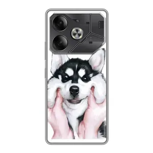 Чехлы с собаками для Tecno Pova 6 (VPrint) (Довольный Хаски)