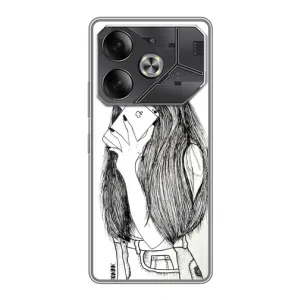 Чехол с печатью для Tecno Pova 6 - (Мода) (AlphaPrint) (Фото девочки)