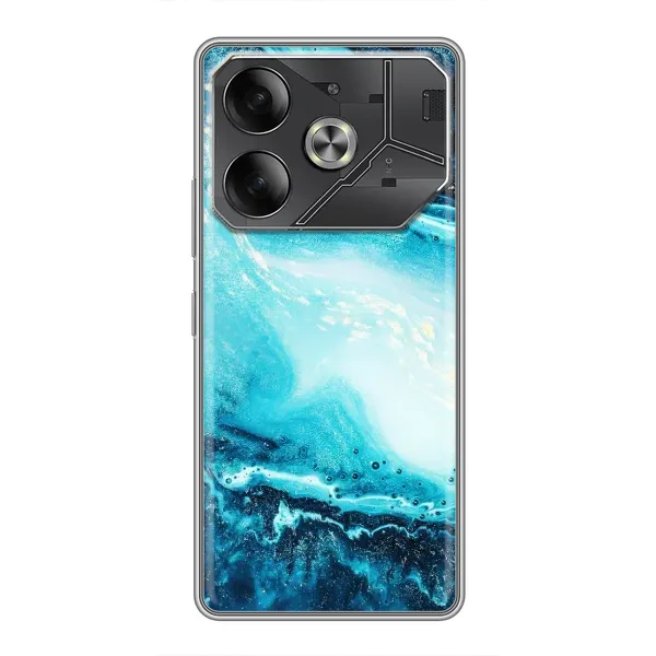 Чехол с принтом «Голубой мрамор» для TECNO Pova 6