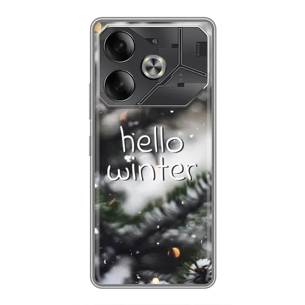 Чехол с принтом «Hello winter» для TECNO Pova 6