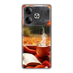 Чехол с уникальным дизайном «Осень с кофе» для Tecno Pova 6 (Кофе и дождь)
