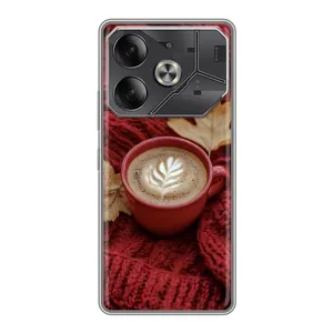 Чехол с уникальным дизайном «Осень с кофе» для Tecno Pova 6 (Кофе на пледе)