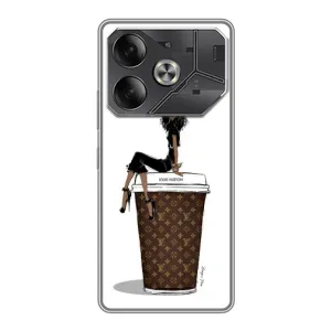 Чехлы Луи Витон для Tecno Pova 6 (AlphaPrint - LOUIS VUITTON) (кофе LOUIS VUITTON)