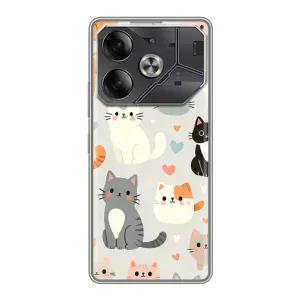 Чехол с рисунком кот на Tecno Pova 6 (Коллаж котов)