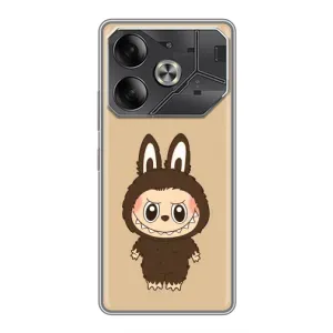 Чехол с Лабубу на Tecno Pova 6 (Bored Ape в красном)