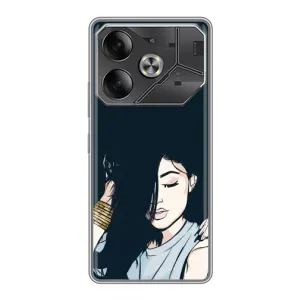 Чехол с печатью для Tecno Pova 6 - (Мода) (AlphaPrint) (Красивая девочка)