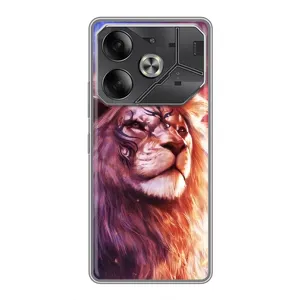 Чохол з картинкою ЛЕВ для Tecno Pova 6 (VPrint) (Красочний Лев)