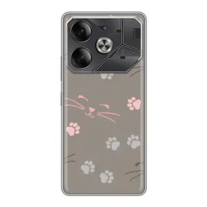Чехол с рисунком кот на Tecno Pova 6 (Лапы и усы)